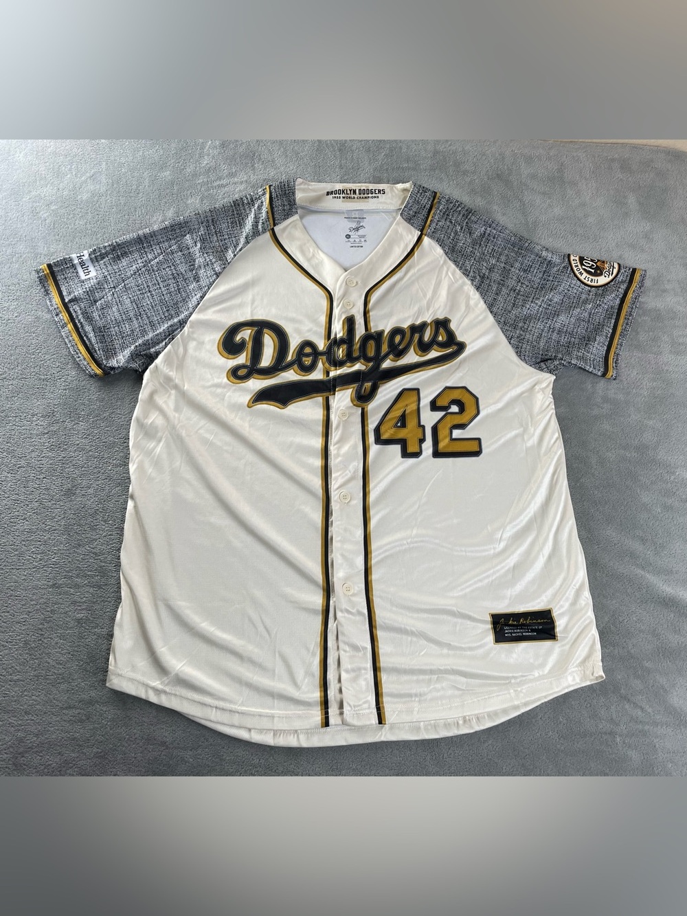 Dodgers Jackie Robinson Jersey XL SGA Brooklyn 1955 Champions Throwback Retro